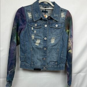 Butter Super Soft Destroyed handcrafted long muted edition denim jacket size s